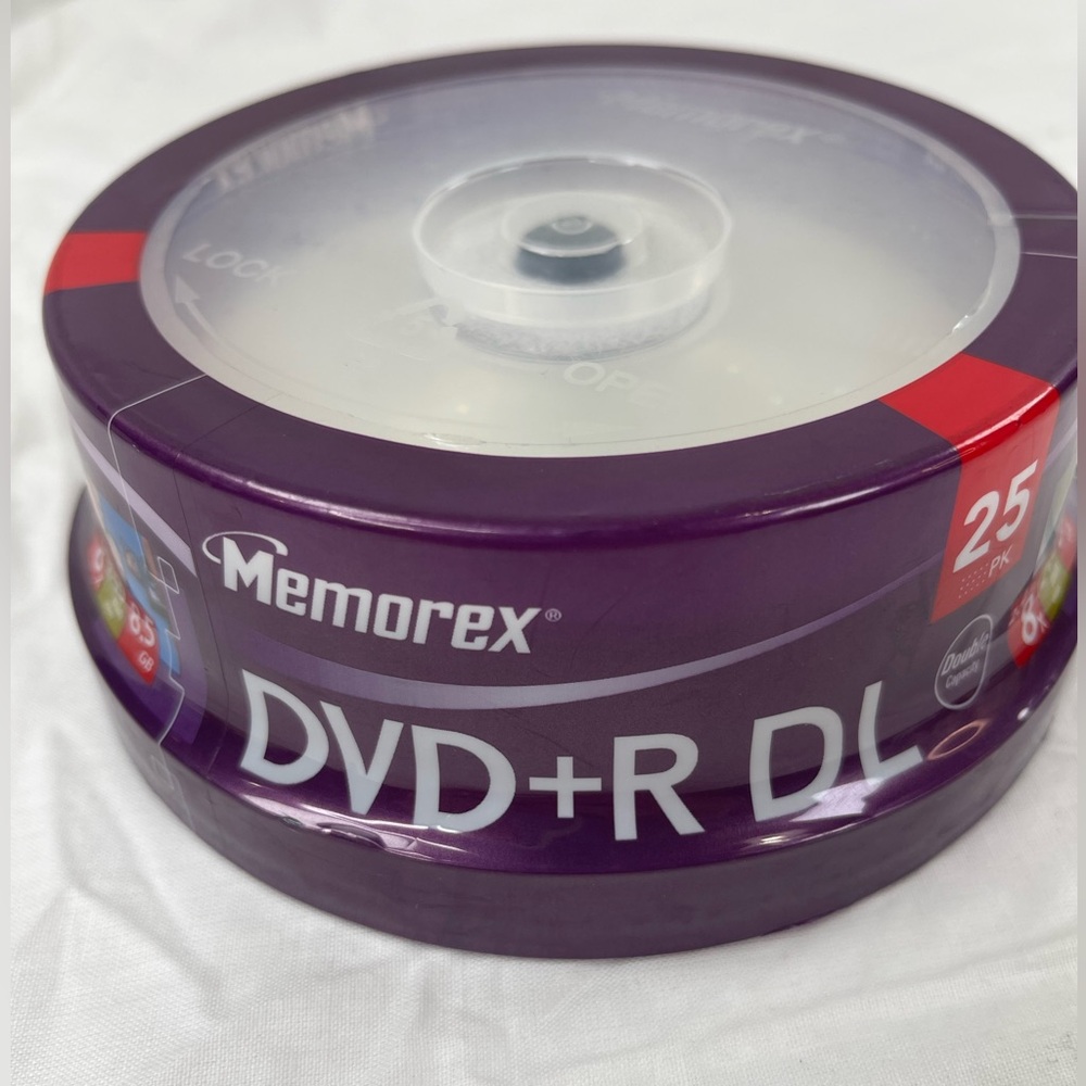 Memorex 8.5GB 8X Double Layer DVD+R, 25 Pack Spindle, New Sealed Genuine Spin